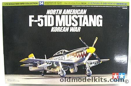 Tamiya 1/72 F-51D Mustang Korean War, 60754 plastic model kit